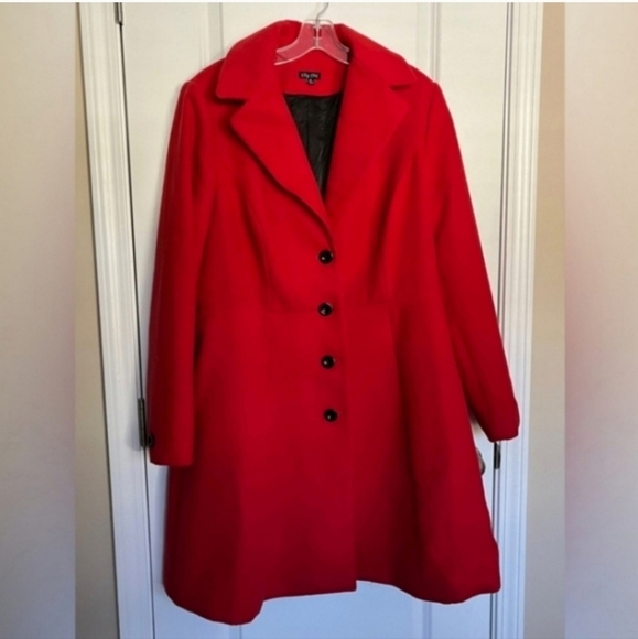 🍁🍂NWOT City chic 18 Scarlet Clean Cut Coat - Picture 5 of 8
